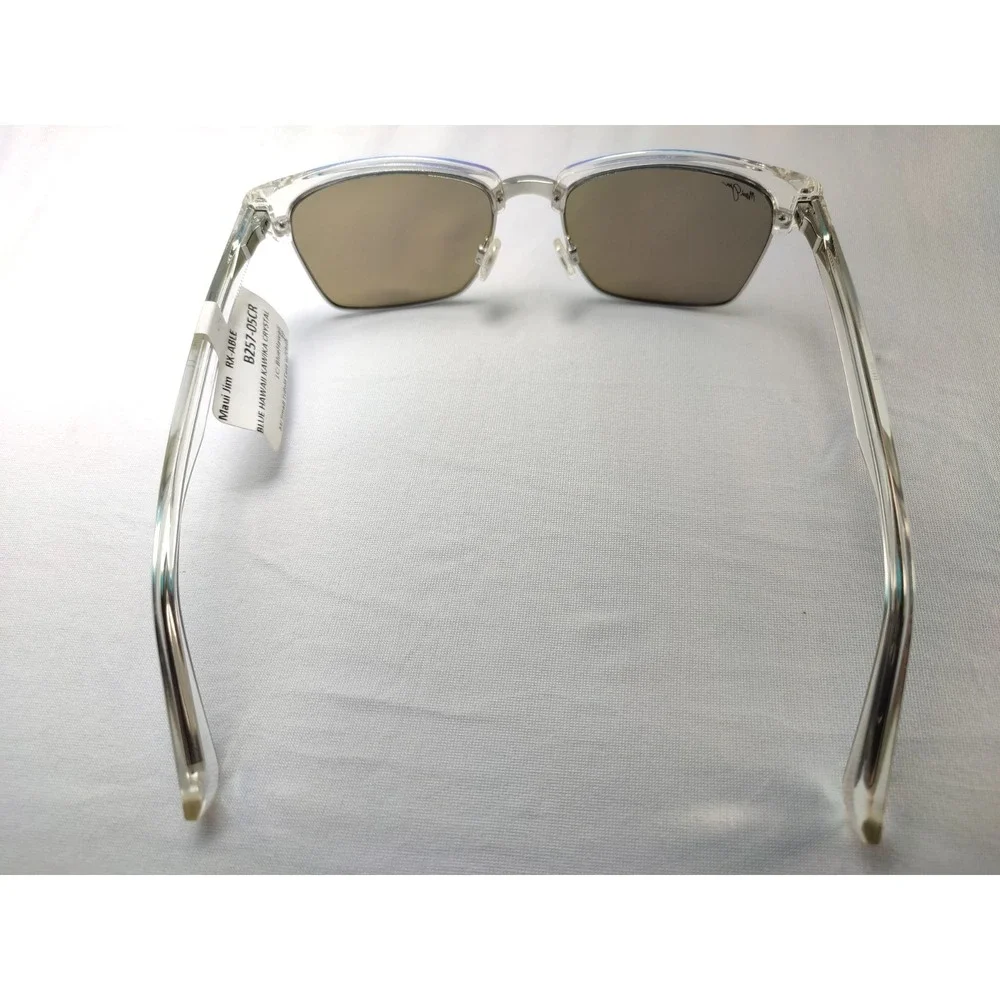 Maui Jim Kawika B257-05CR Crystal Blue Hawaii Polarized Browline Sunglasses